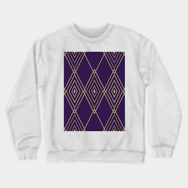 Art Deco Gold & Deep Violet Crewneck Sweatshirt by PSCSCo
